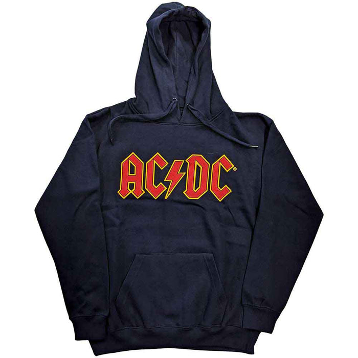AC/DC Unisex Pullover Hoodie: Logo (Navy Blue)