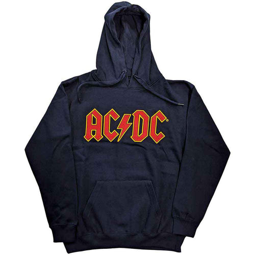 AC/DC Unisex Pullover Hoodie: Logo (Navy Blue)