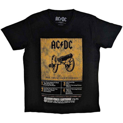 AC/DC Unisex T-Shirt: 8 Track (Black)