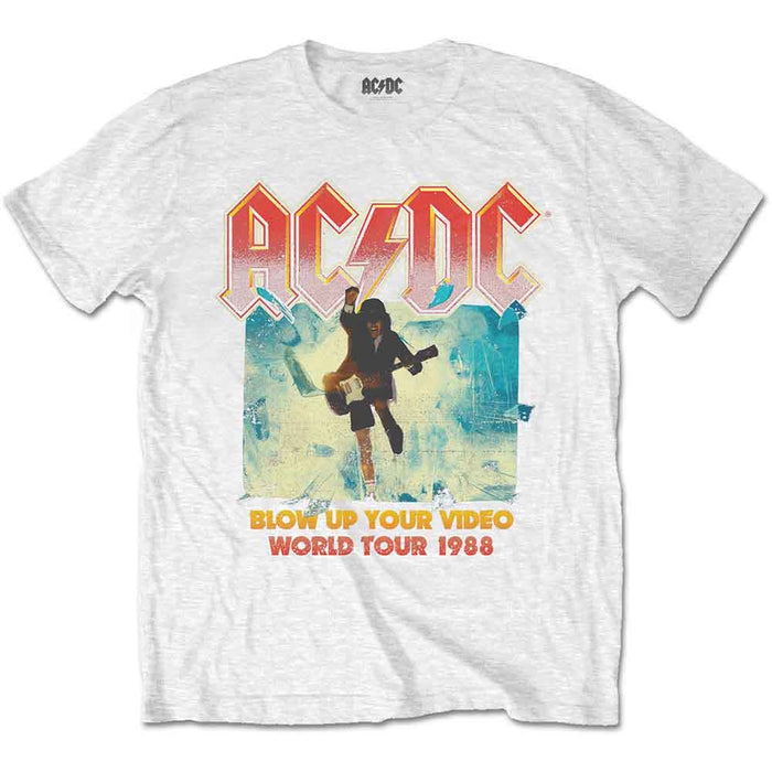 AC/DC Unisex T-Shirt: Blow Up Your Video (White)