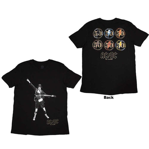 AC/DC Unisex T-Shirt: Emblems (Black) (Back Print)