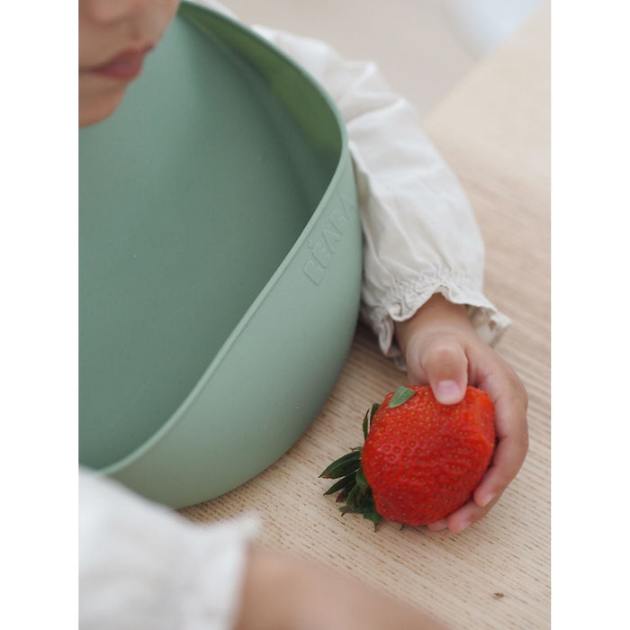 Beaba Silicone Bib 2 Pack - Sage Green/Light Grey
