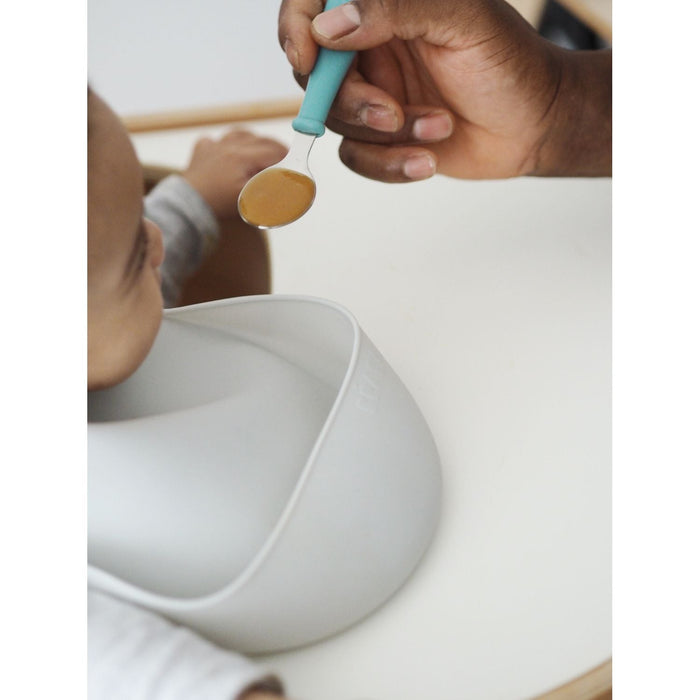 Beaba Silicone Bib 2 Pack - Sage Green/Light Grey
