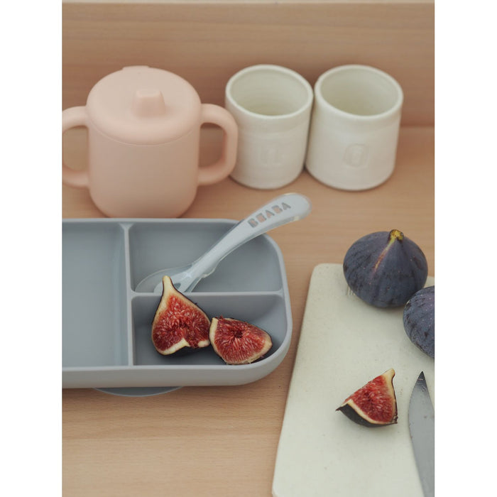 Beaba Silicone Learning Set - Pink/Grey