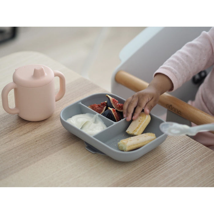 Beaba Silicone Learning Set - Pink/Grey