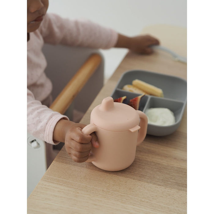 Beaba Silicone Learning Set - Pink/Grey