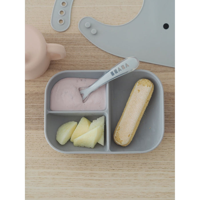 Beaba Silicone Learning Set - Pink/Grey