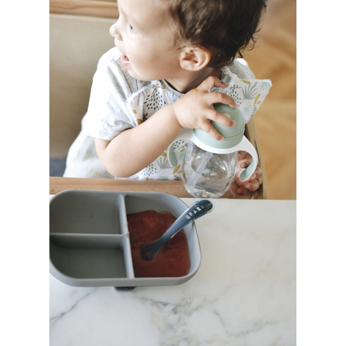 Beaba Silicone Suction Divided Plate - Mineral