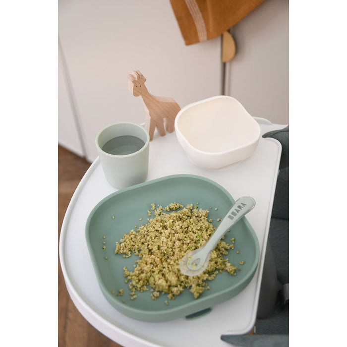 Beaba Silicone Suction Meal Set - Sage/Misty Green
