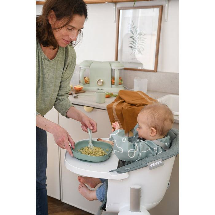 Beaba Silicone Suction Meal Set - Sage/Misty Green