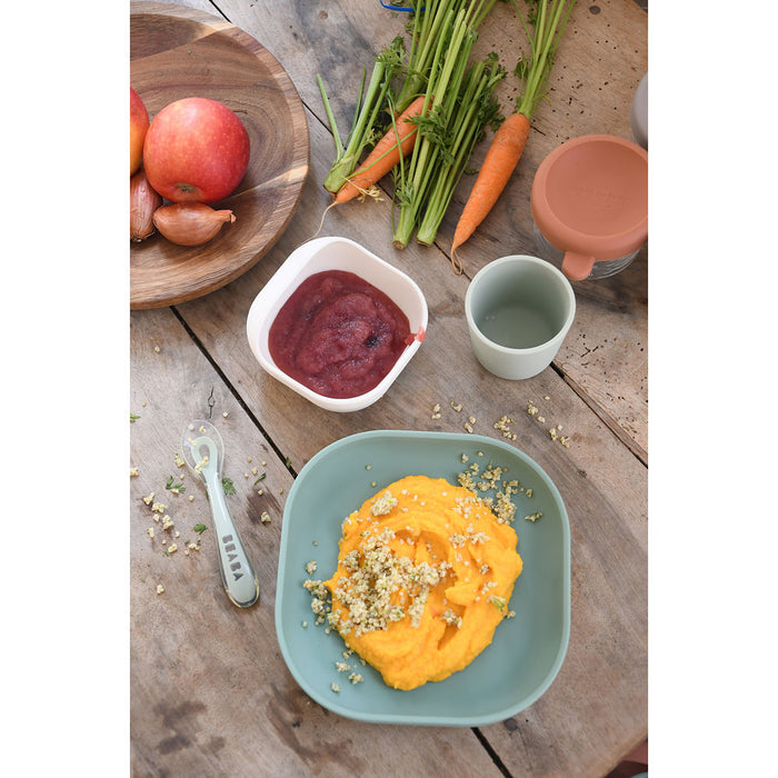 Beaba Silicone Suction Meal Set - Sage/Misty Green