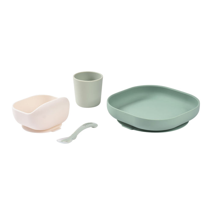 Beaba Silicone Suction Meal Set - Sage/Misty Green