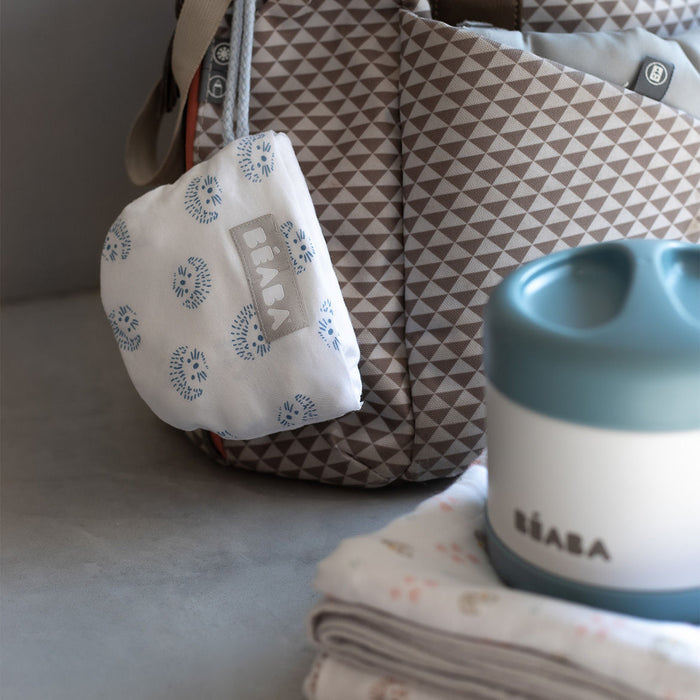 Beaba Stainless Steel Food Container 500ml - Baltic Blue/White
