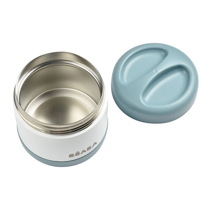Beaba Stainless Steel Food Container 500ml - Baltic Blue/White