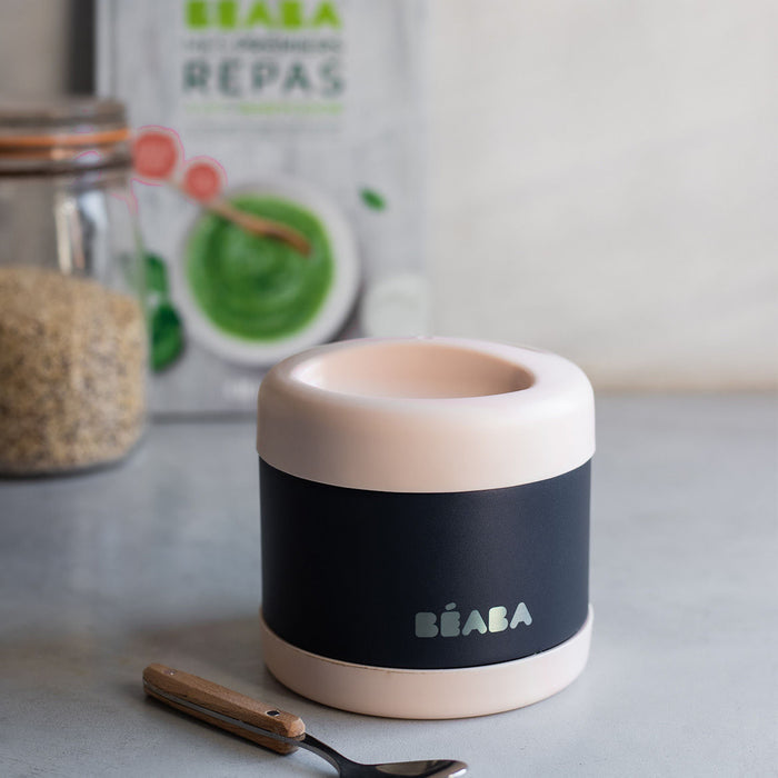 Beaba Stainless Steel Food Container 500ml - Light Pink/Night Blue