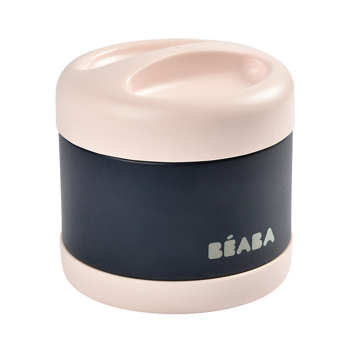 Beaba Stainless Steel Food Container 500ml - Light Pink/Night Blue