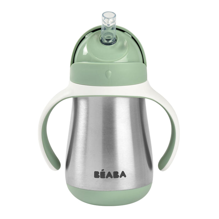 Beaba Stainless Steel Straw Cup 250ml - Sage Green