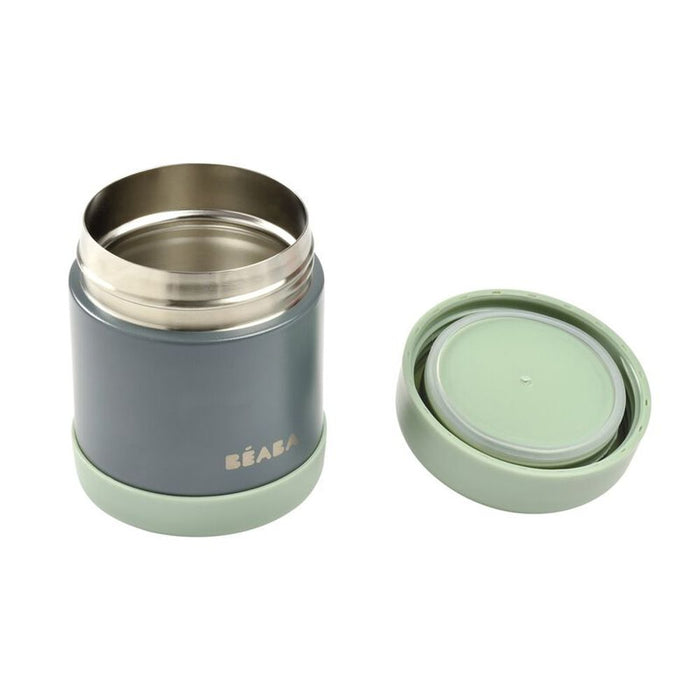 Beaba Thermo Portion Stainless Steel Isothermal Food Container 300 ml (mineral grey/sage green)