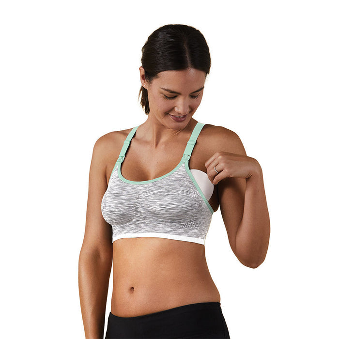 Bravado Designs Body Silk Seamless Rhythm Nursing Bra - White Grey Spacedye XL