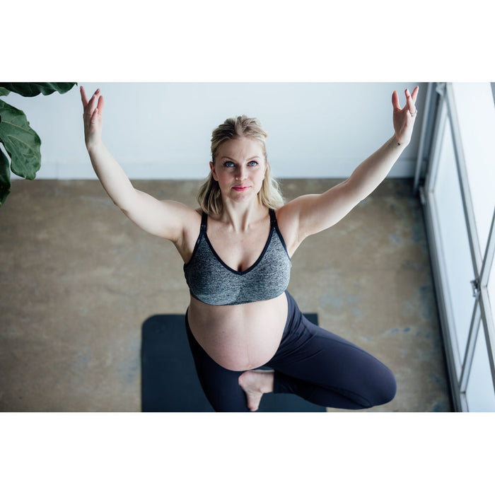 Bravado Designs Body Silk Seamless Yoga Nursing Bra - Charcoal Heather S