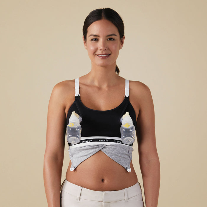 Bravado Designs Clip And Pump Hands-Free Nursing Bra Accessory - Sustainable - Black M