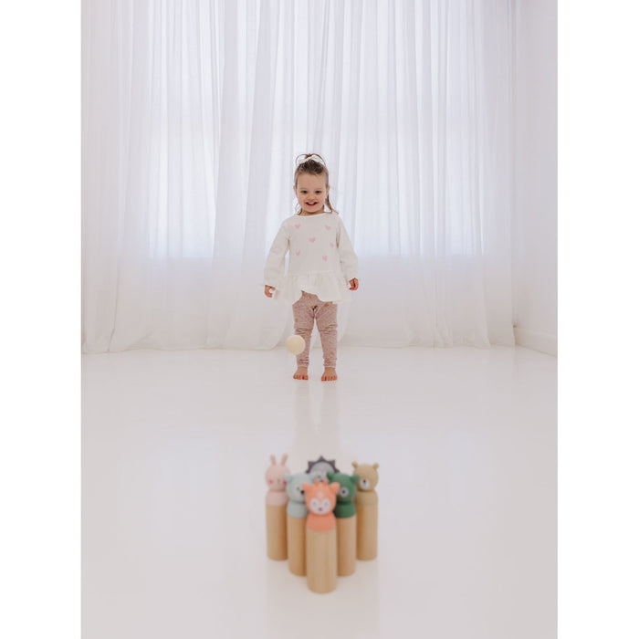 Bubble Wooden Animal Bowling Set