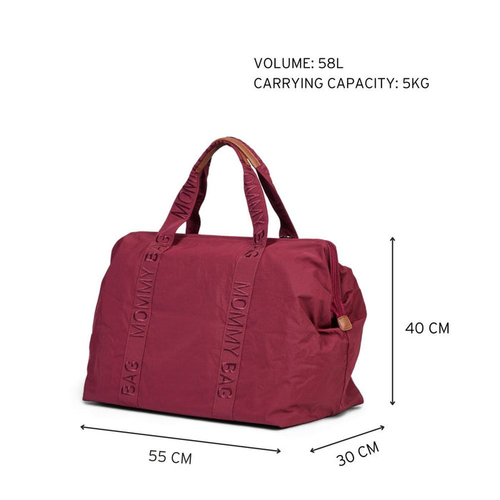 Childhome Mommy Bag Signature Nursery Bag - Urban Burgundy