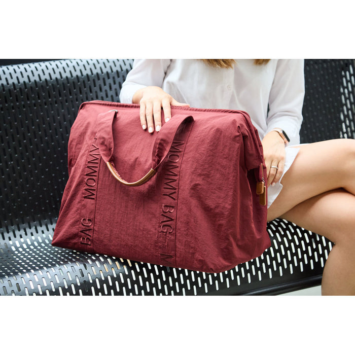 Childhome Mommy Bag Signature Nursery Bag - Urban Burgundy