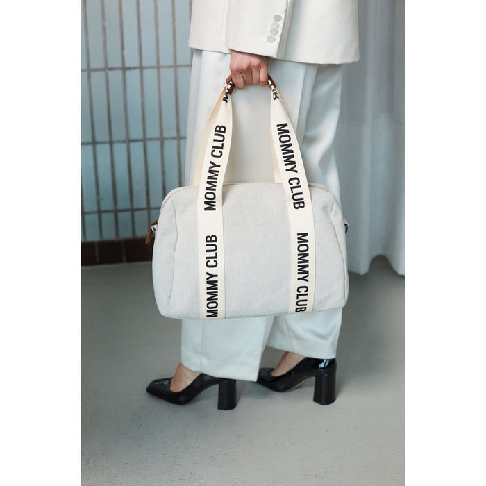 Childhome Mommy Club Signature Nursery Bag - Canvas White