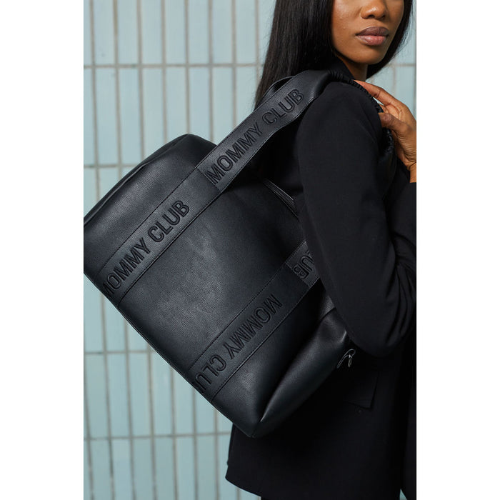Childhome Mommy Club Signature Nursery Bag - Vegan Leather Black