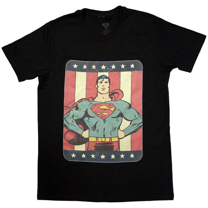 DC Comics Unisex T-Shirt: Superman Stripes (Black)
