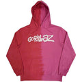 Gorillaz Unisex Pullover Hoodie: Two-Tone Brush Logo (Red) (Wash Collection)
