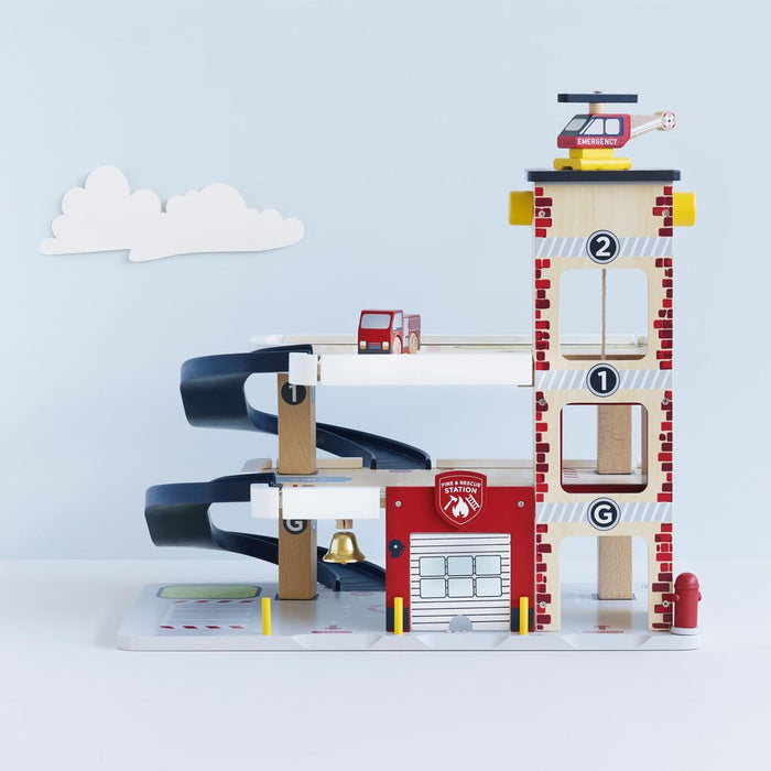 Le Toy Van Fire & Rescue Wooden Garage