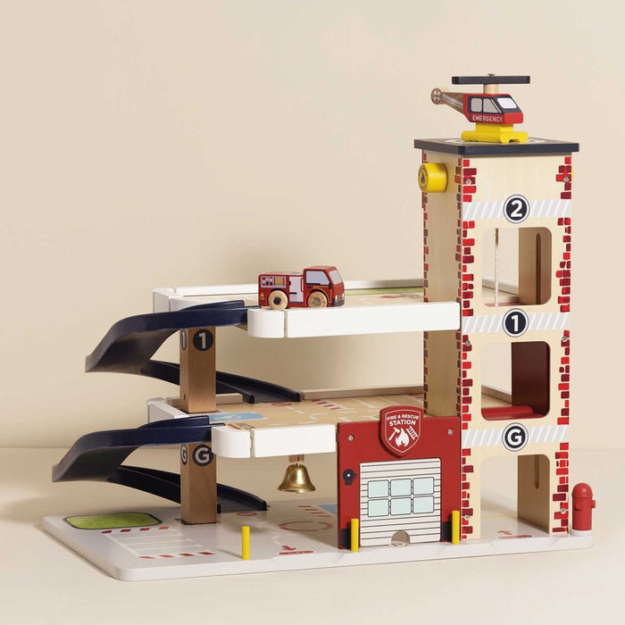 Le Toy Van Fire & Rescue Wooden Garage