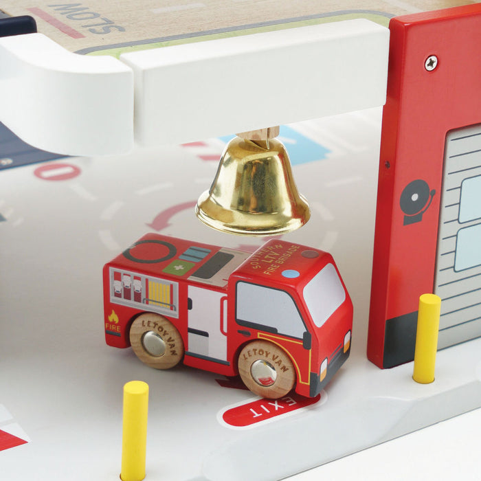 Le Toy Van Fire & Rescue Wooden Garage