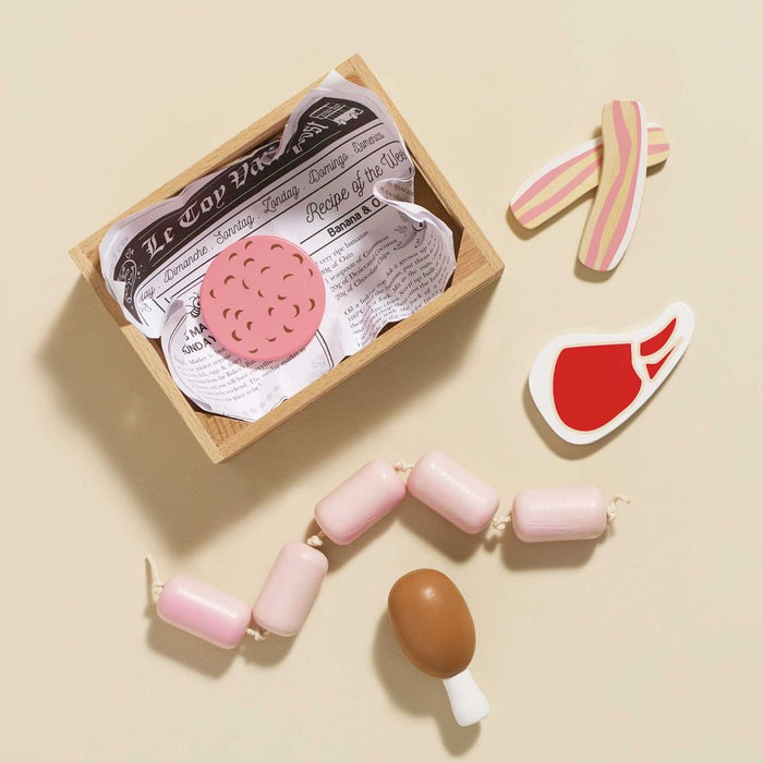 Le Toy Van Wooden Market Crate - Butchers Meat