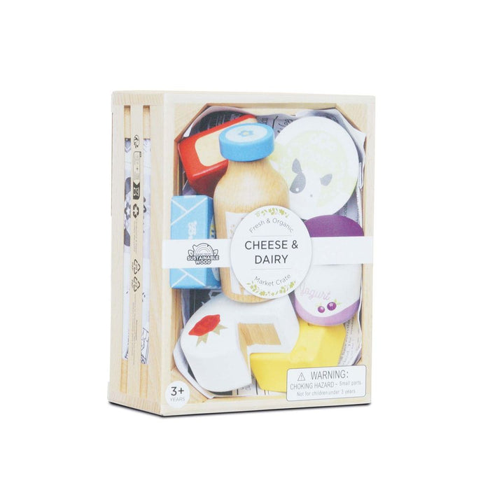 Le Toy Van Wooden Market Crate - Cheese & Dairy