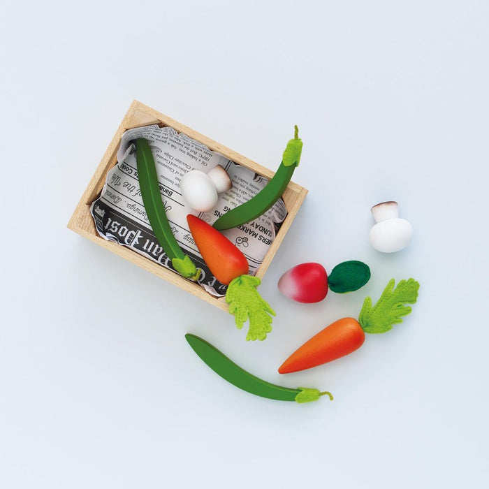 Le Toy Van Wooden Market Crate - Harvest Vegetables