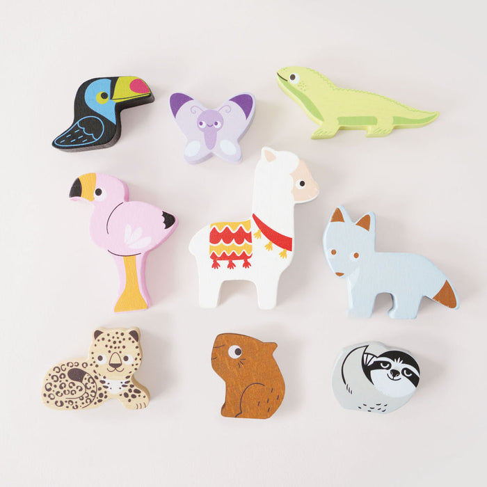 Le Toy Van Wooden Stacking Animals & Bag - Andes