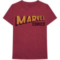 Marvel Comics Unisex T-Shirt: Warped Logo (Maroon Red)