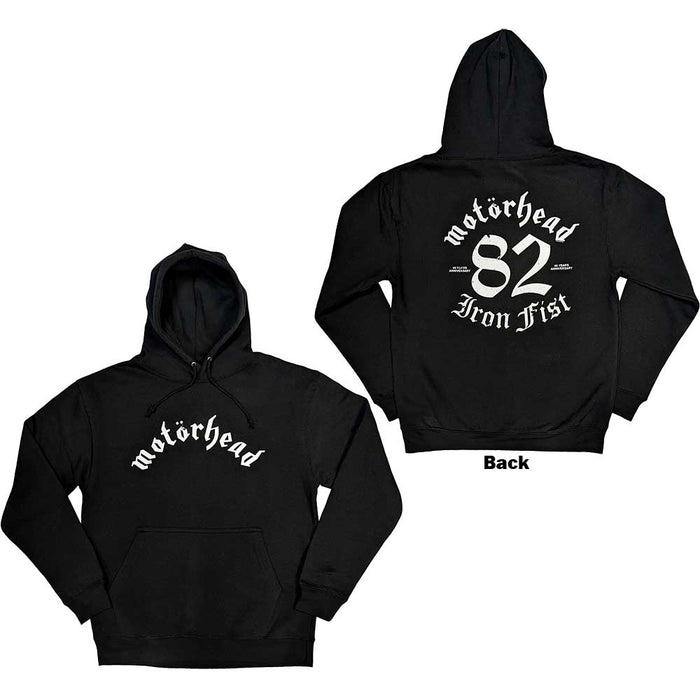 Motorhead Unisex Pullover Hoodie: Iron Fist '82 (Black) (Back Print)