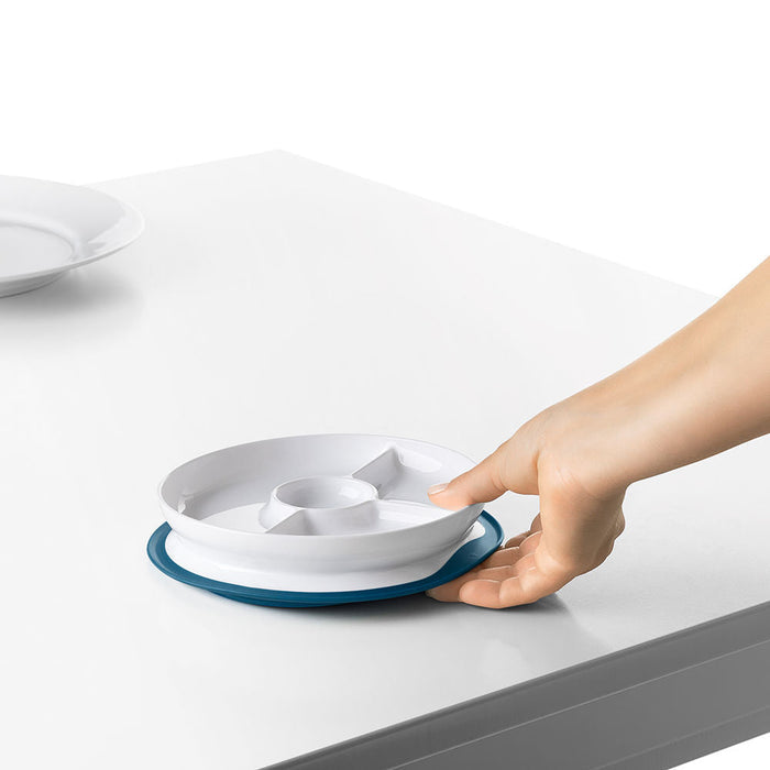 OXO Tot Stick & Stay Suction Divided Plate - Navy