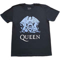 Queen Unisex T-Shirt: Blue Crest (Black)