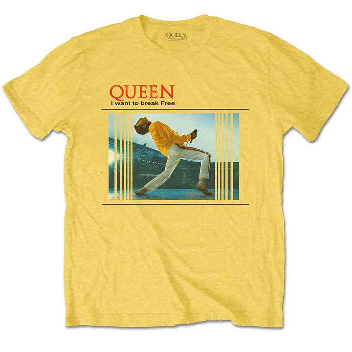 Queen Unisex T-Shirt: Break Free (Yellow)