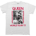 Queen Unisex T-Shirt: World Tour 77 (White)