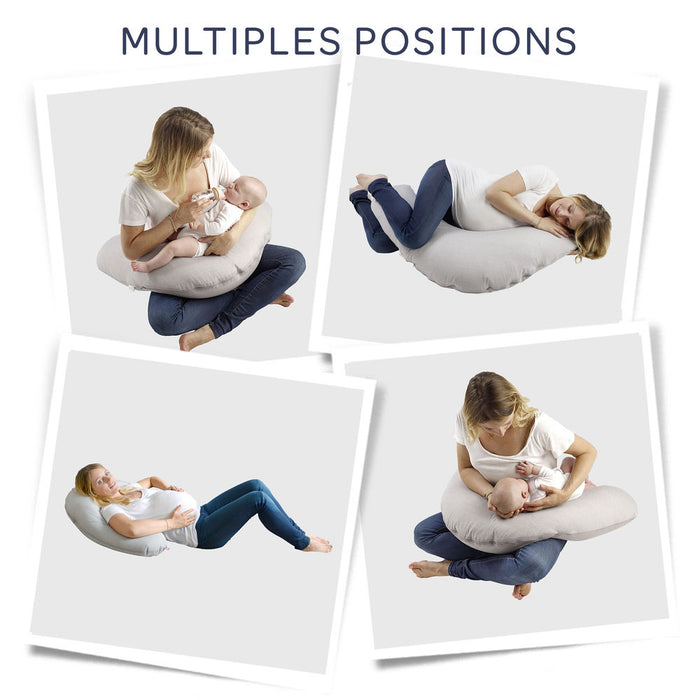 Red Castle Big Flopsy Maternity & Nursing Pillow - Chambray Grey