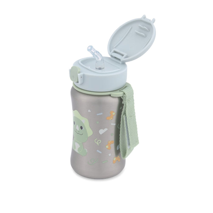 Skip Hop Besties Squad Stainless Steel Straw Bottle - Dino