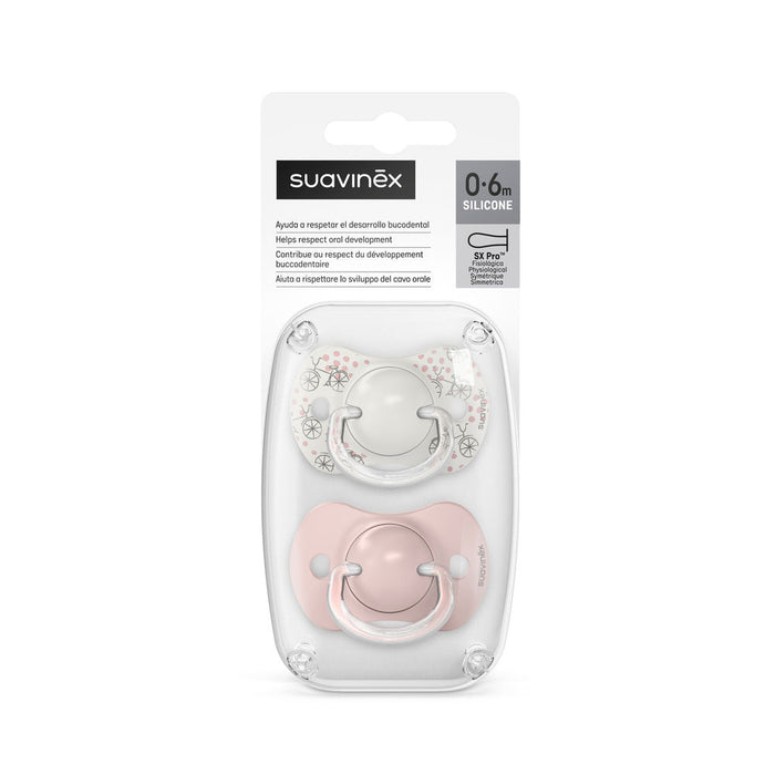 Suavinex A Walk In The Park SX Pro Soother 0-6months 2 Pack - Pink