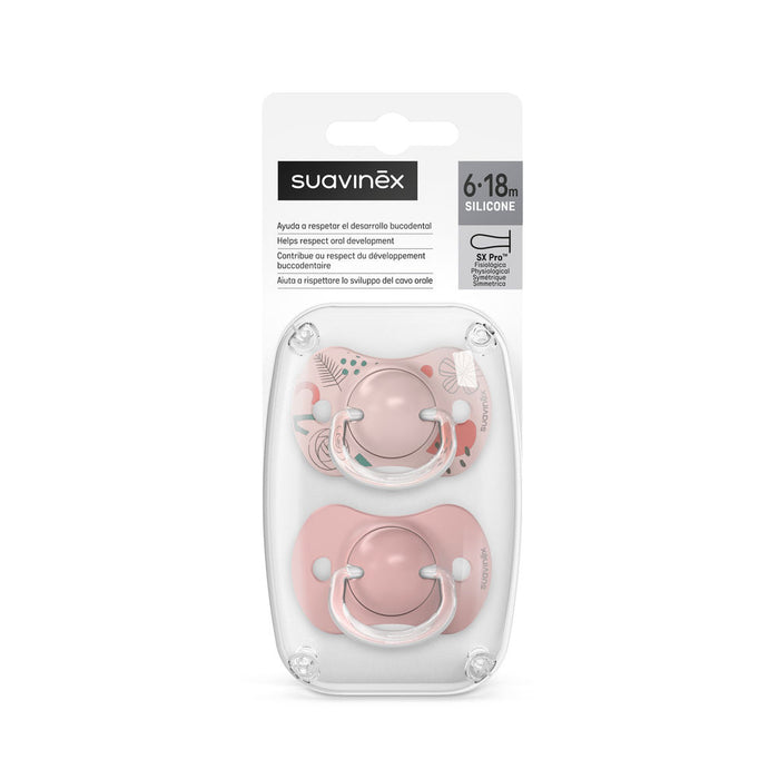 Suavinex A Walk In The Park SX Pro Soother 6-18months 2 Pack - Pink