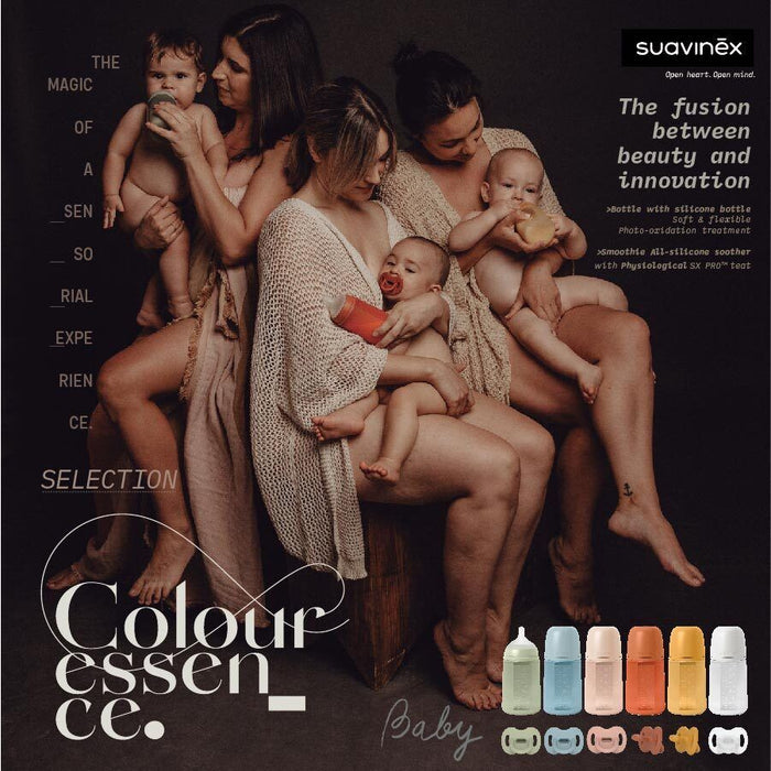 Suavinex Colour Essence All Silicone Bottle 240ml - Blue